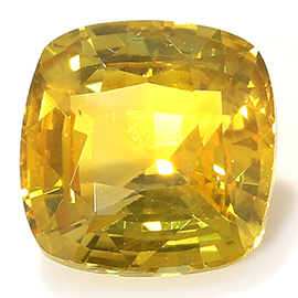 1.21 ct Cushion Cut Yellow Sapphire : Golden Yellow