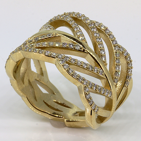 14K Yellow Gold Multi Stone Ring : 0.68 cttw Diamonds