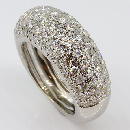 14K White Gold Band : 1.35 cttw Diamonds