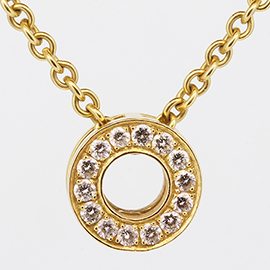 18K Yellow Gold Drop Necklace : 0.40 cttw Diamonds
