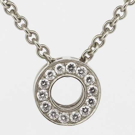 18K White Gold Drop Necklace : 0.40 cttw Diamonds