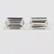 0.27 cttw F / VVS2 Pair of Trapezoid Step Cut Diamonds