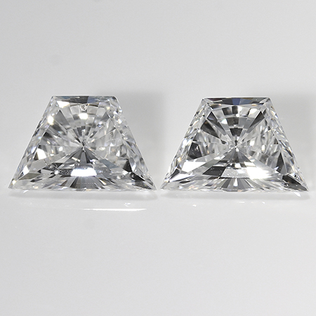 1.02 cttw Pair of Trapezoid Brilliant Cut Natural Diamonds : E / SI1