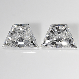 1.02 cttw Pair of Trapezoid Brilliant Cut Diamonds : E / SI1