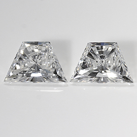 1.02 cttw Pair of Trapezoid Brilliant Cut Natural Diamonds : E / SI1