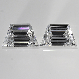 0.54 cttw Pair of Trapezoid Diamonds : D / VS2