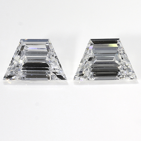 0.55 cttw Pair of Trapezoid Natural Diamonds : E / VS1