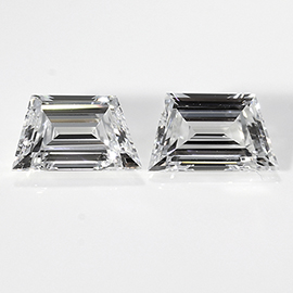 0.54 cttw Pair of Trapezoid Diamonds : D / VVS2