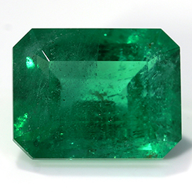 2.32 ct Rich Green Natural Emerald Cut Natural Emerald