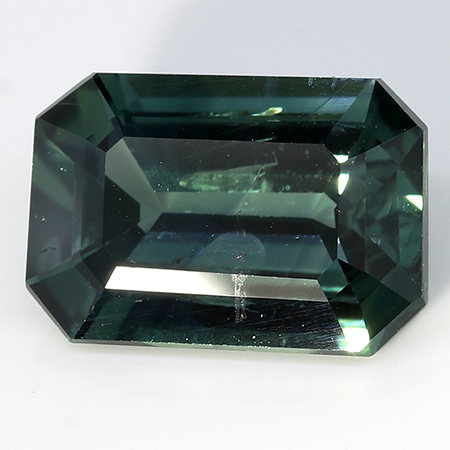 3.00 ct Emerald Cut Blue Sapphire : Greenish Blue