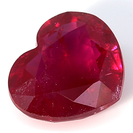 0.59 ct Heart Shape Ruby : Rich Red