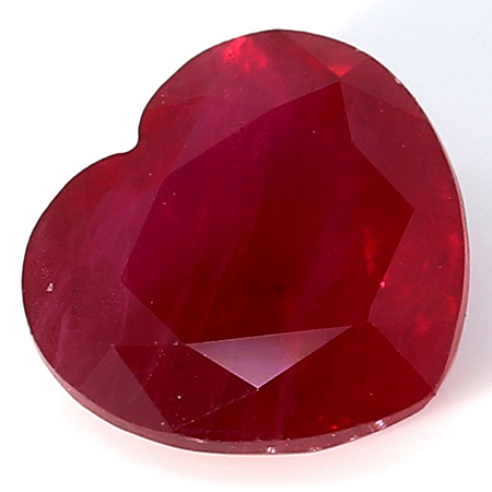 0.81 ct Heart Shape Ruby : Pigeon Blood Red