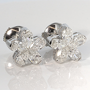 18K White Gold Designer 1.69cttw Diamond Earrings