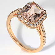 14K Rose Gold 2.46cttw Morganite & Diamond Ring