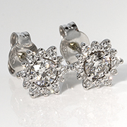 14K White Gold Designer 0.84cttw Diamond Earrings