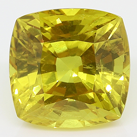 3.12 ct Cushion Cut Yellow Sapphire : Fine Yellow