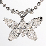 18K White Gold 1.09cttw Diamond Butterfly Pendant