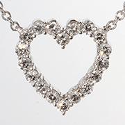 14K White Gold 0.51cttw Diamond Heart Pendant