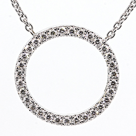 14K White Gold Drop Pendant : 0.39 cttw Diamonds