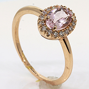 14K Rose Gold 1.53cttw Morganite & Diamond Ring