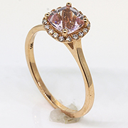 14K Rose Gold 0.92cttw Morganite & Diamond Ring
