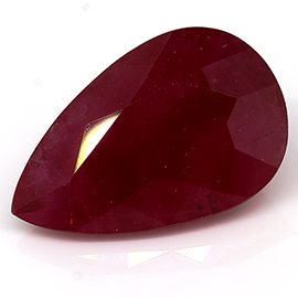 3.27 ct Pear Shape Ruby : Fiery Red