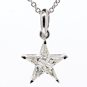 18K White Gold 0.31cttw Diamond Star Pendant