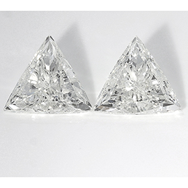 2.03 cttw Pair of Trillion Natural Diamonds : H / SI2