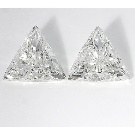 2.03 cttw Pair of Trillion Natural Diamonds : H / SI2