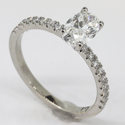 14K White Gold 0.88cttw Diamond Ring