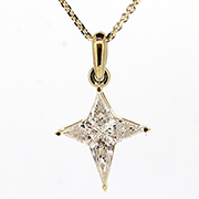 18K Yellow Gold 0.89cttw Diamond Pendant