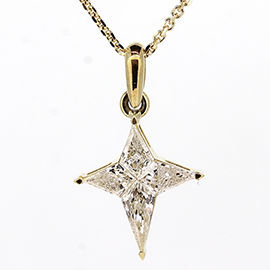 18K Yellow Gold Cross Pendant : 0.89 cttw Diamonds