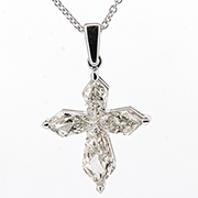 18K White Gold 1.45cttw Diamond Pendant