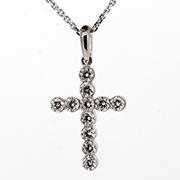 18K White Gold 0.54cttw Diamond Pendant