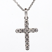 14K White Gold 0.30cttw Diamond Pendant