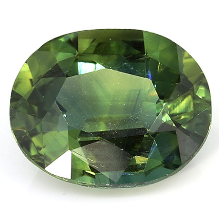 1.17 ct Oval Green Sapphire : Yellowish Green