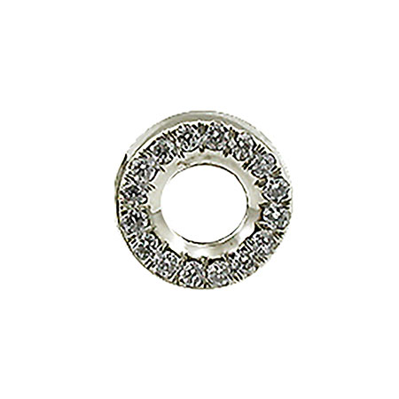 14K White Gold Designer Single Stud Earring : 0.08 cttw Diamonds