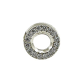 14K White Gold Designer Single Stud Earring : 0.08 cttw Diamonds