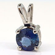 14K White Gold 1.00 ct Sapphire Pendant