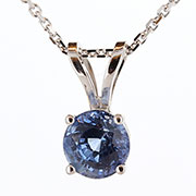 14K White Gold 1.00 ct Sapphire Pendant