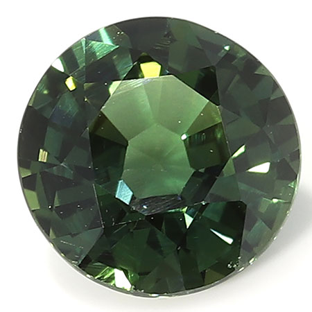 0.92 ct Round Green Sapphire : Fine Green