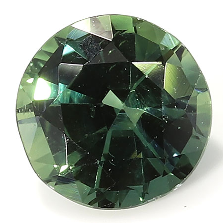 0.90 ct Round Green Sapphire : Bluish Green