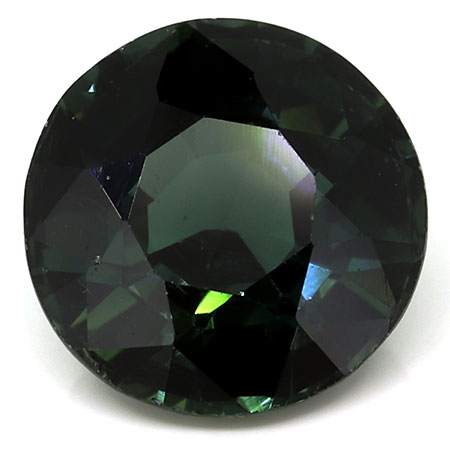 1.53 ct Round Green Sapphire : Bluish Green