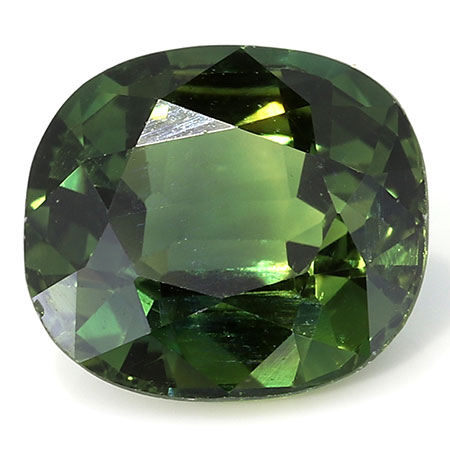 1.26 ct Cushion Cut Green Sapphire : Bluish Green