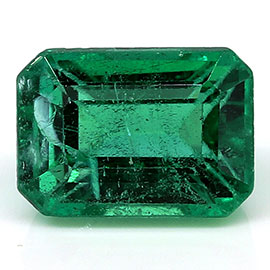 1.30 ct Emerald Cut Emerald : Fine Grass Green