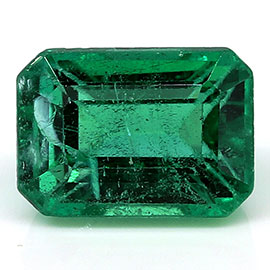 1.30 ct Fine Grass Green Natural Emerald Cut Natural Emerald