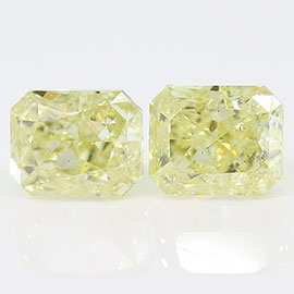 0.50 cttw Pair of  Radiant Diamond : Fancy Yellow / VS2