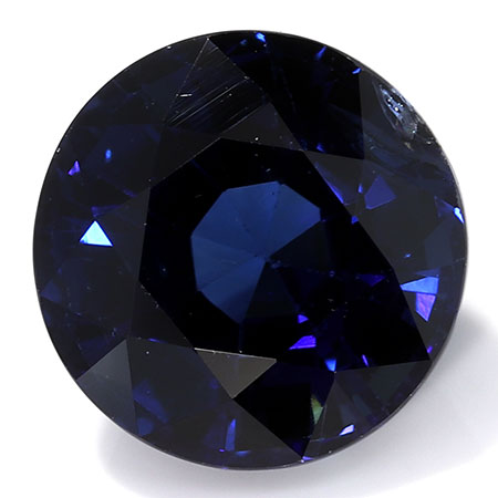 2.09 ct Round Blue Sapphire : Deep Rich Blue