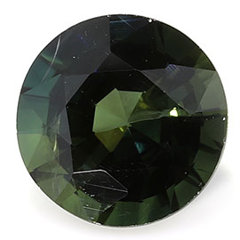 1.62 ct Round Green Sapphire : Dark Green