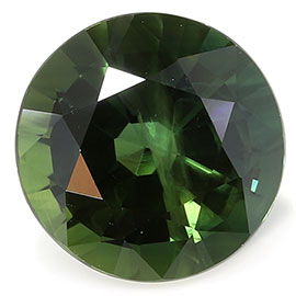 1.61 ct Round Green Sapphire : Dark Green